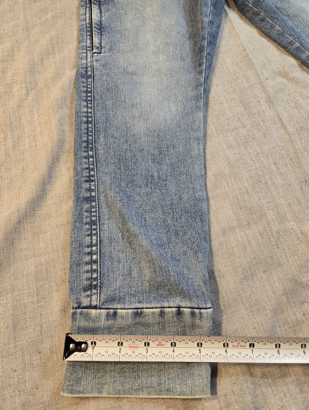 DENIZEN From Levis Boys Size 16 Light Wash Denim Drawstring Jogger Pants - Picture 13 of 14